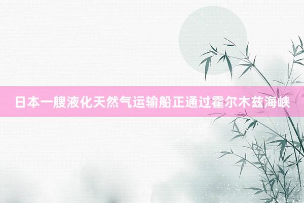 日本一艘液化天然气运输船正通过霍尔木兹海峡