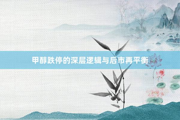甲醇跌停的深层逻辑与后市再平衡