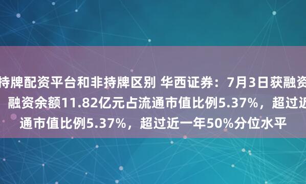持牌配资平台和非持牌区别 华西证券：7月3日获融资买入2198.45万元，融资余额11.82亿元占流通市值比例5.37%，超过近一年50%分位水平