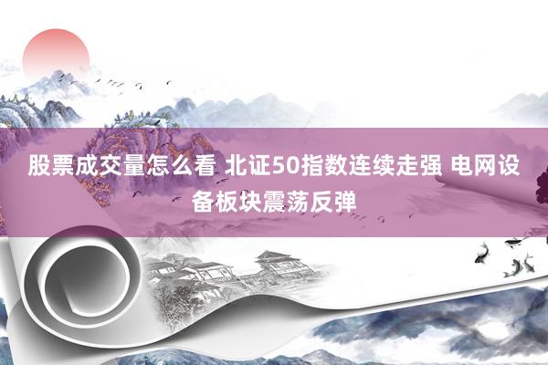 股票成交量怎么看 北证50指数连续走强 电网设备板块震荡反弹